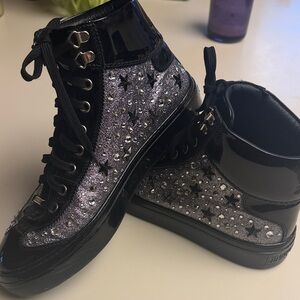 RARE Jimmy Choo Argyle High Tops with Stars Size 41 Mens 8/Womens 10